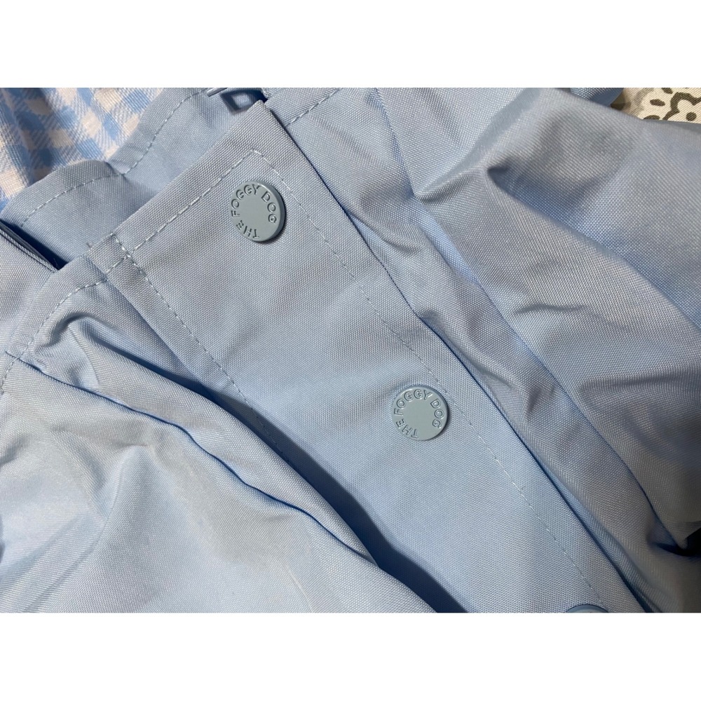 The Foggy Dog Sky Blue Dog Raincoat Gingham Lining Small JAC-00055-03 NWT - Picture 6 of 7